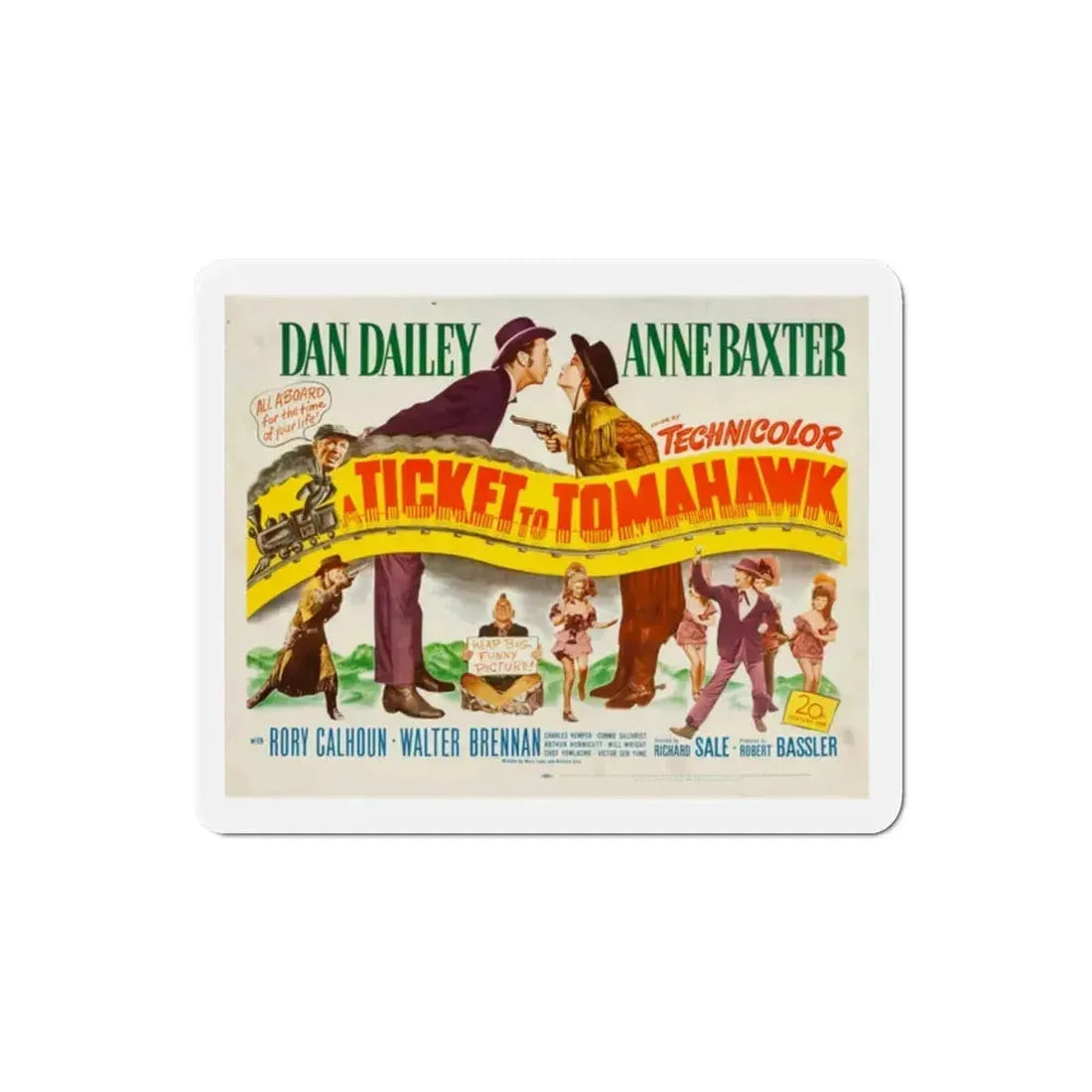 A Ticket to Tomahawk 1950 v2 Movie Poster Refrigerator Magnet 2 Inch - The Sticker Space