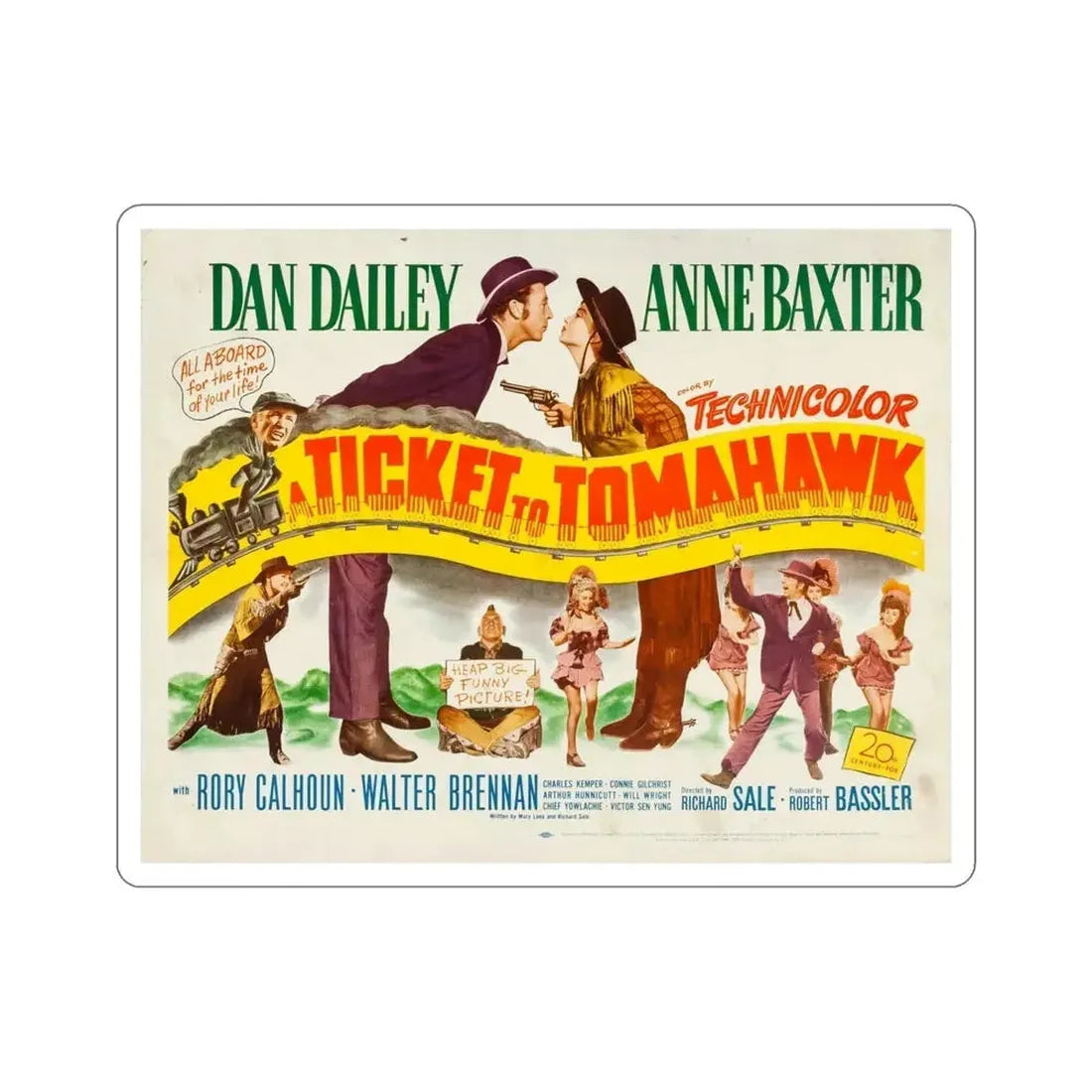A Ticket to Tomahawk 1950 v2 Movie Poster STICKER Vinyl Die-Cut Decal - The Sticker Space