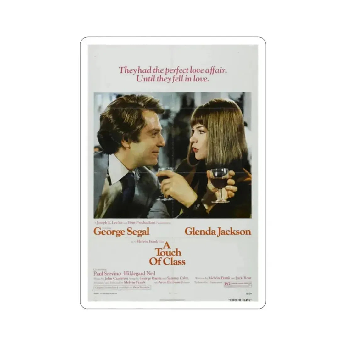 A Touch of Class 1973 2 Movie Poster STICKER Vinyl Die-Cut Decal - The Sticker Space