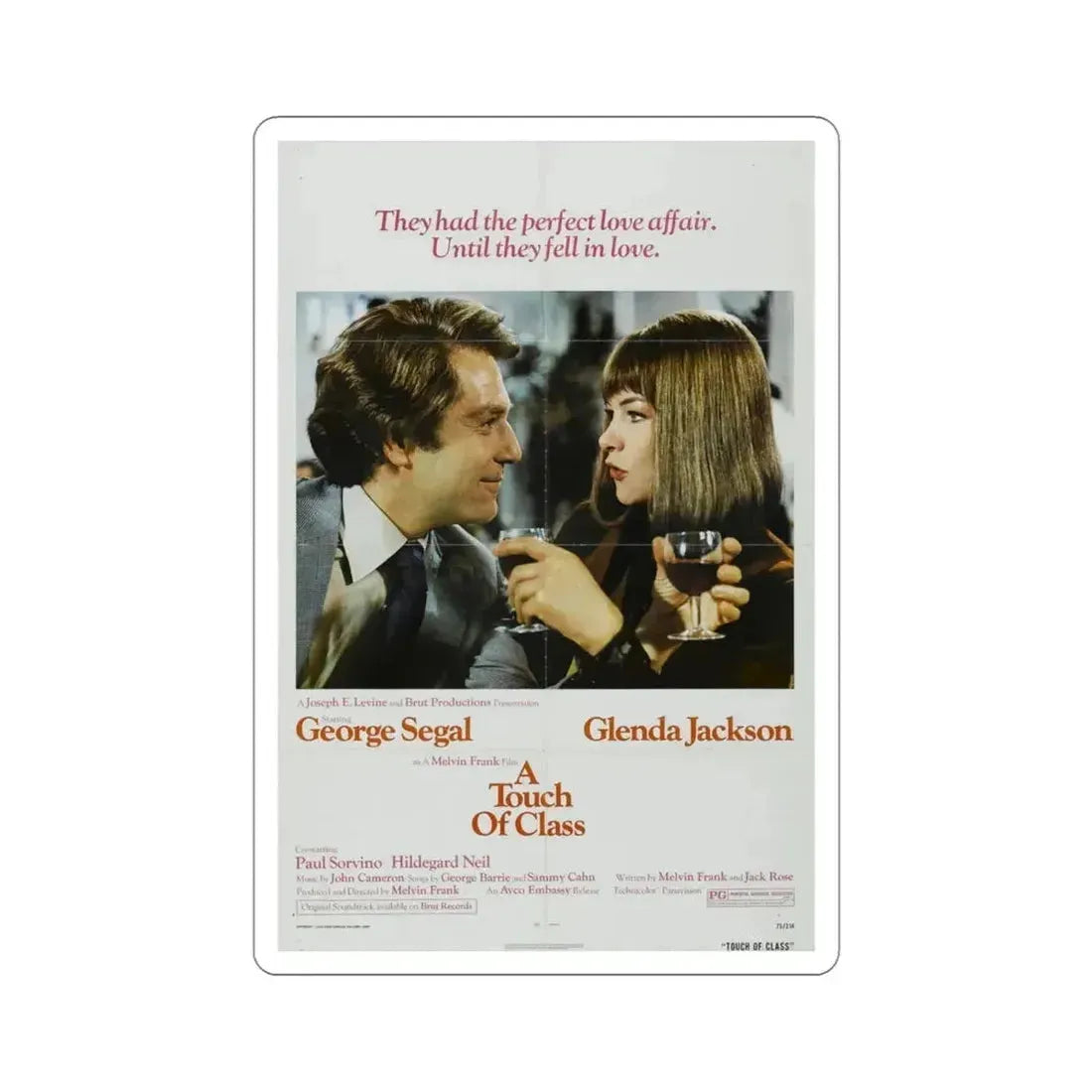 A Touch of Class 1973 2 Movie Poster STICKER Vinyl Die-Cut Decal - The Sticker Space