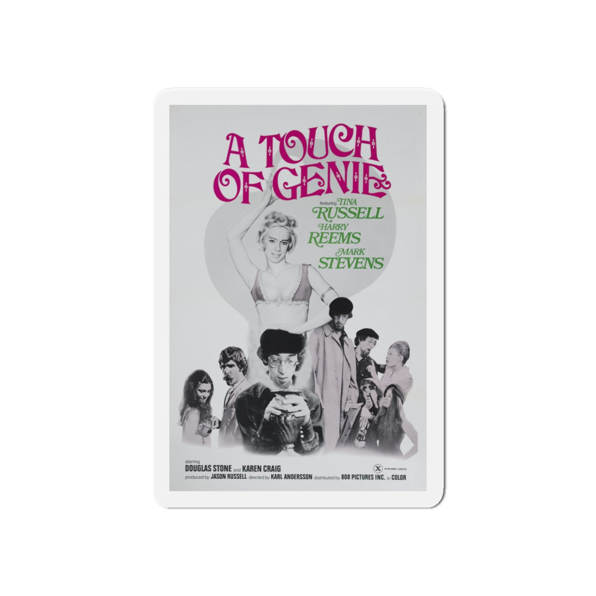 A TOUCH OF GENIE 1974 Movie Poster - Die-Cut Magnet-6 × 6"-The Sticker Space