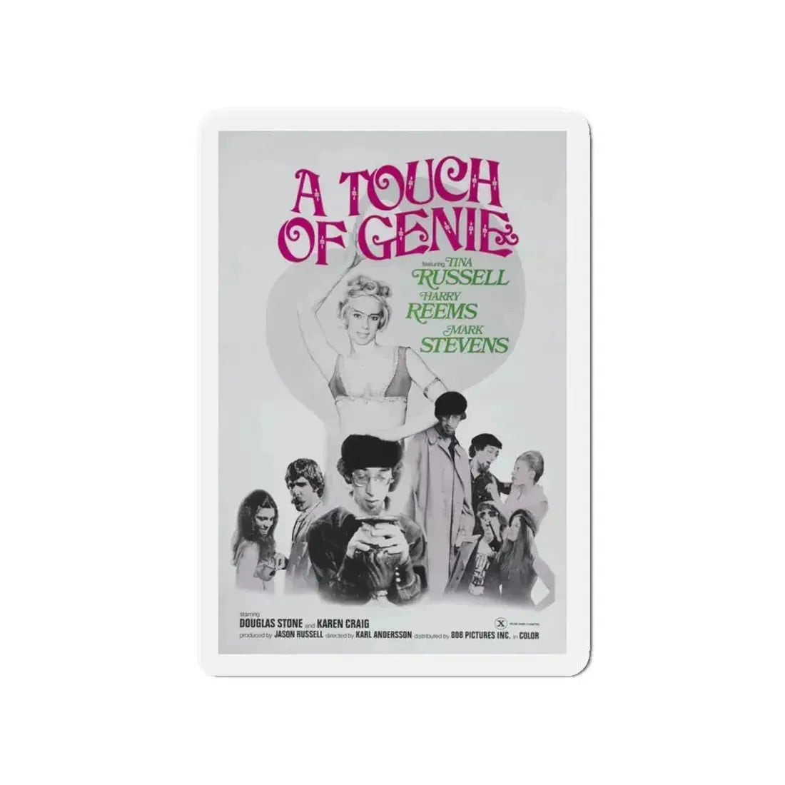 A TOUCH OF GENIE 1974 Movie Poster - Refrigerator Magnet 4 Inch - The Sticker Space
