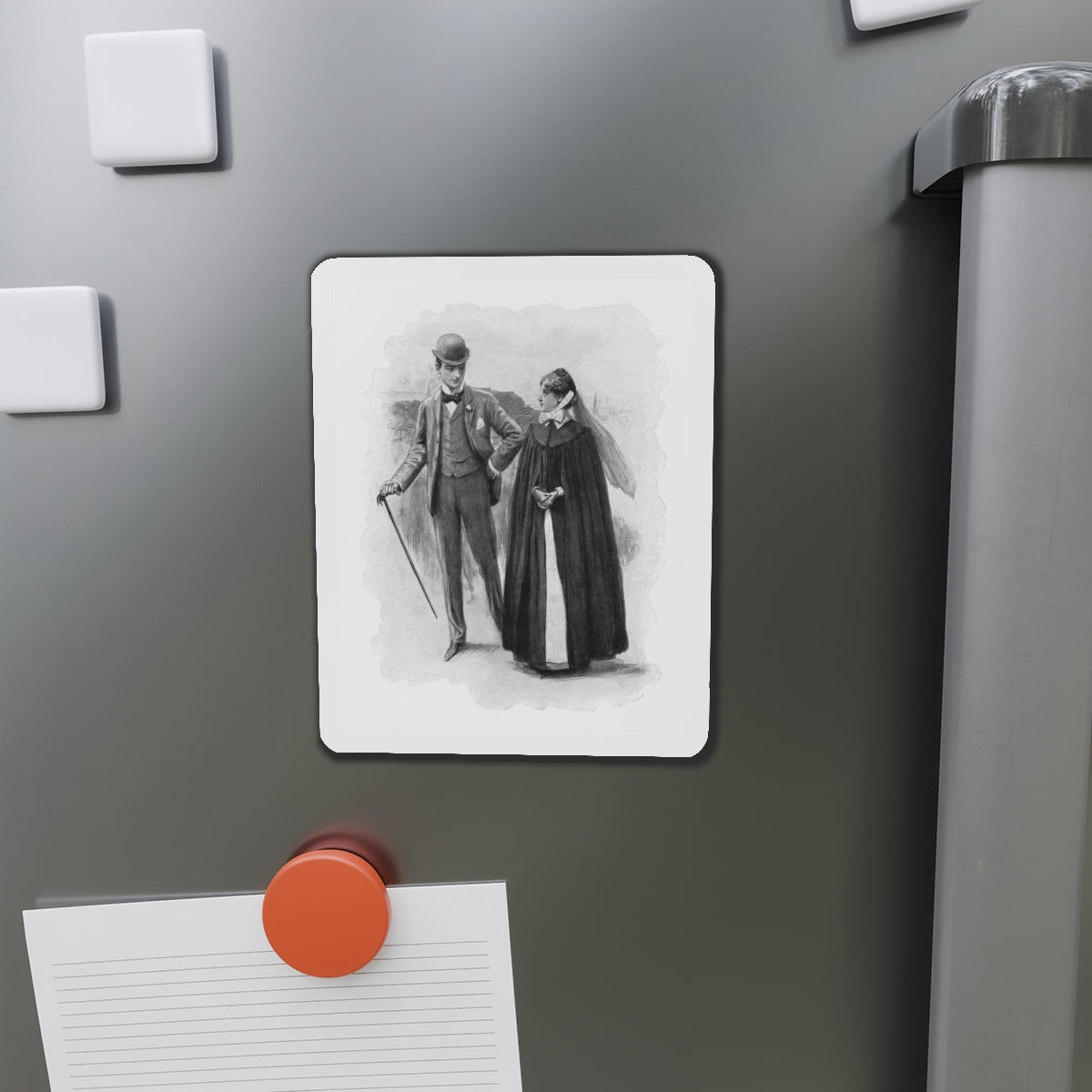 A Tribute Of Souls by Robert Hichens and Lord F Hamilton (3), The Pall Mall Magazine, 1897 (Magazine Illustration) Refrigerator Magnet-The Sticker Space