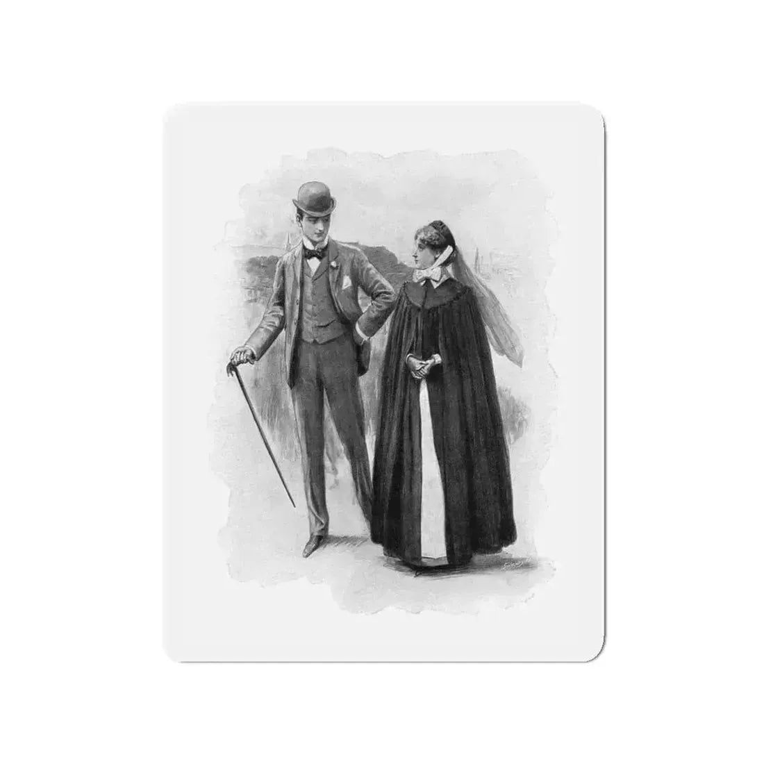 A Tribute Of Souls by Robert Hichens and Lord F Hamilton (3), The Pall Mall Magazine, 1897 (Magazine Illustration) Refrigerator Magnet 3 Inch - The Sticker Space