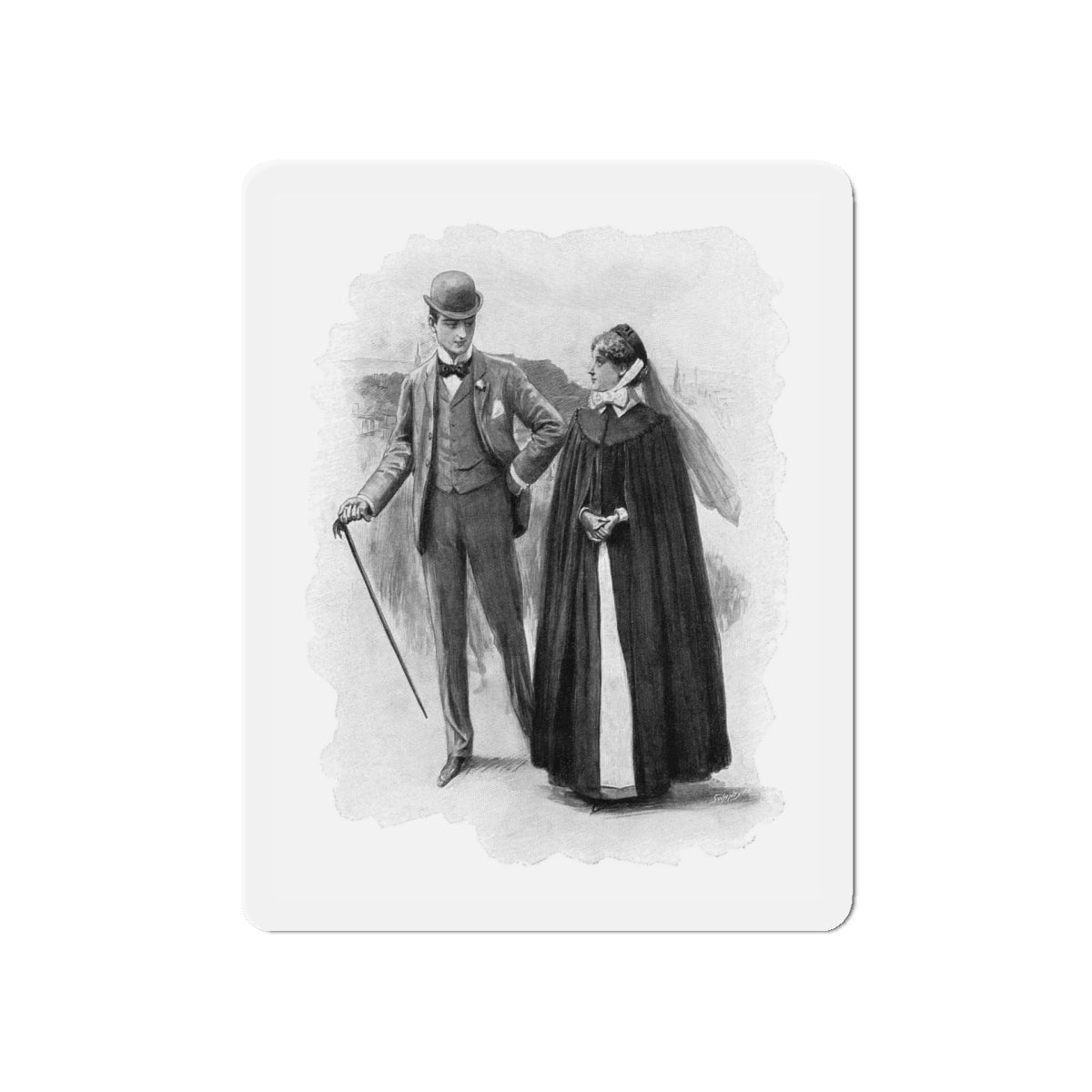 A Tribute Of Souls by Robert Hichens and Lord F Hamilton (3), The Pall Mall Magazine, 1897 (Magazine Illustration) Refrigerator Magnet-5" x 5"-The Sticker Space