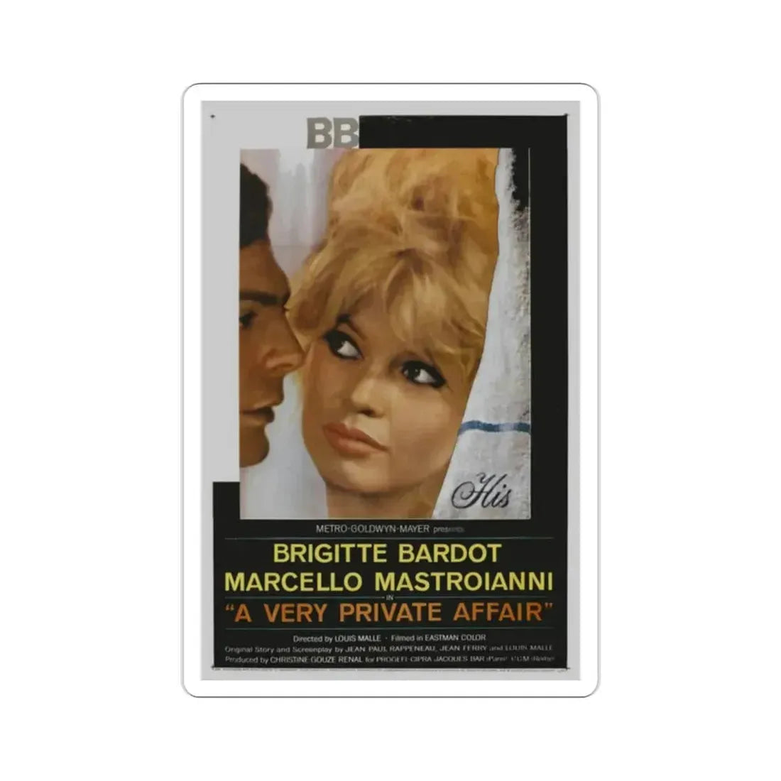 A Very Private Affair 1962 Movie Poster STICKER Vinyl Die-Cut Decal 2 Inch - The Sticker Space