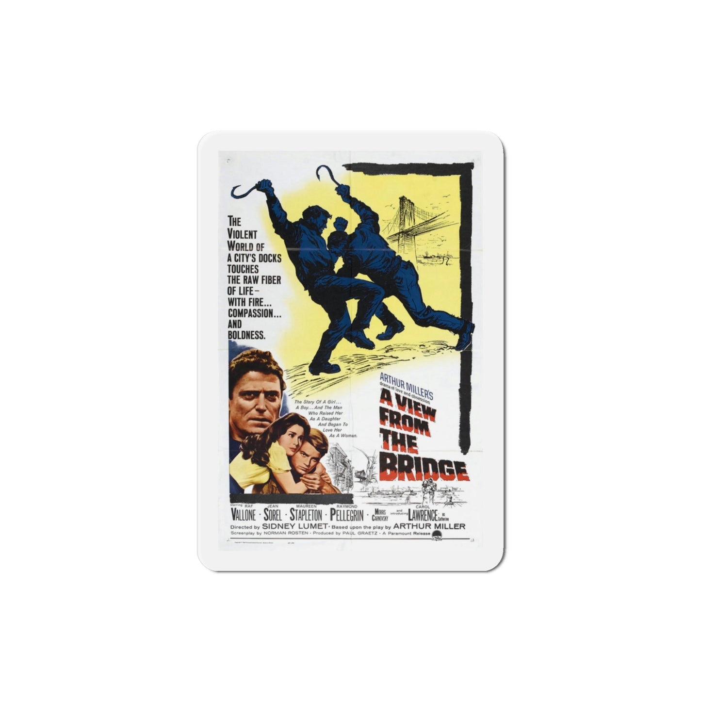 A View From the Bridge 1962 Movie Poster Die-Cut Magnet-3 Inch-The Sticker Space