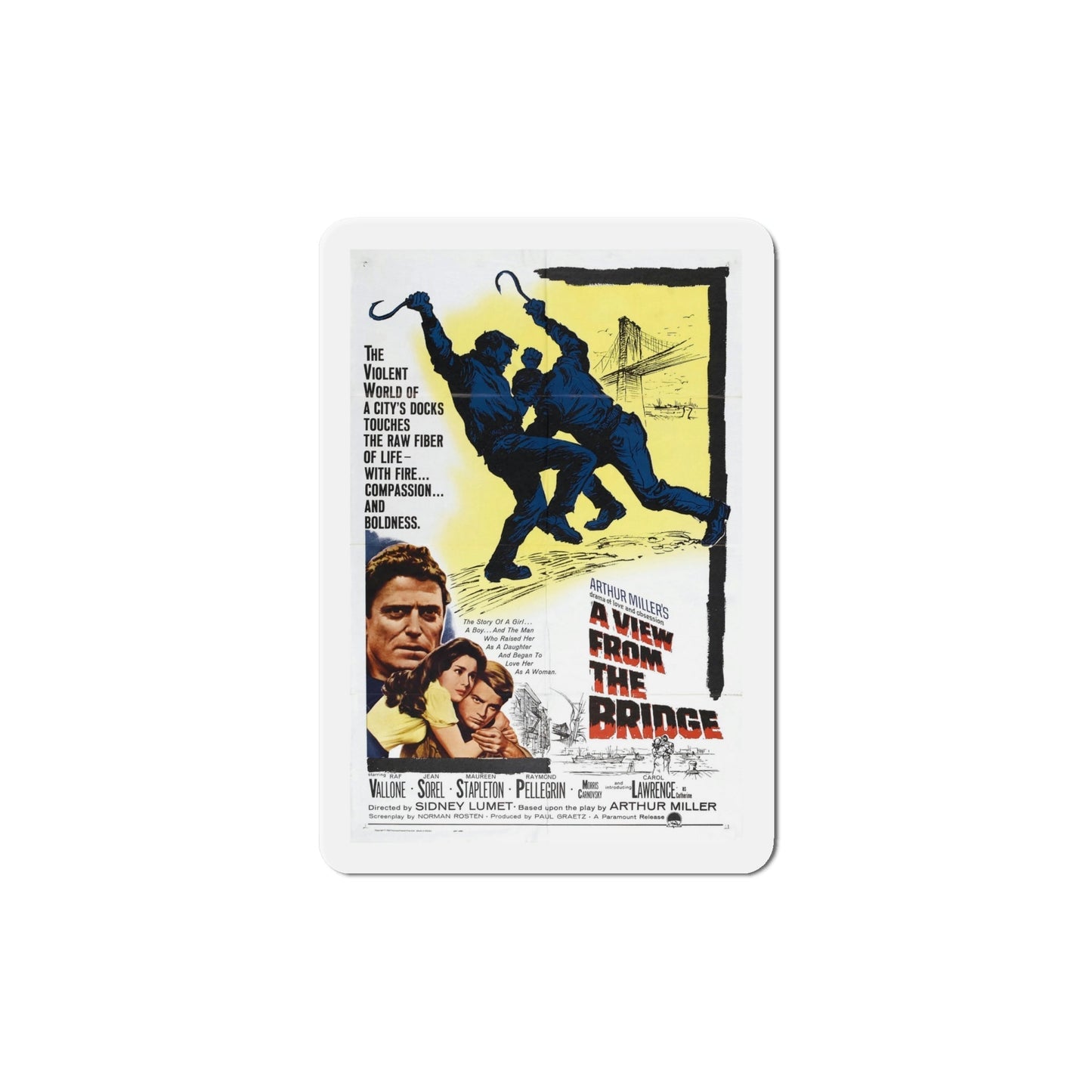 A View From the Bridge 1962 Movie Poster Die-Cut Magnet-6 Inch-The Sticker Space