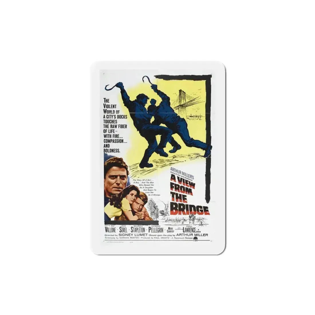 A View From the Bridge 1962 Movie Poster Refrigerator Magnet - The Sticker Space