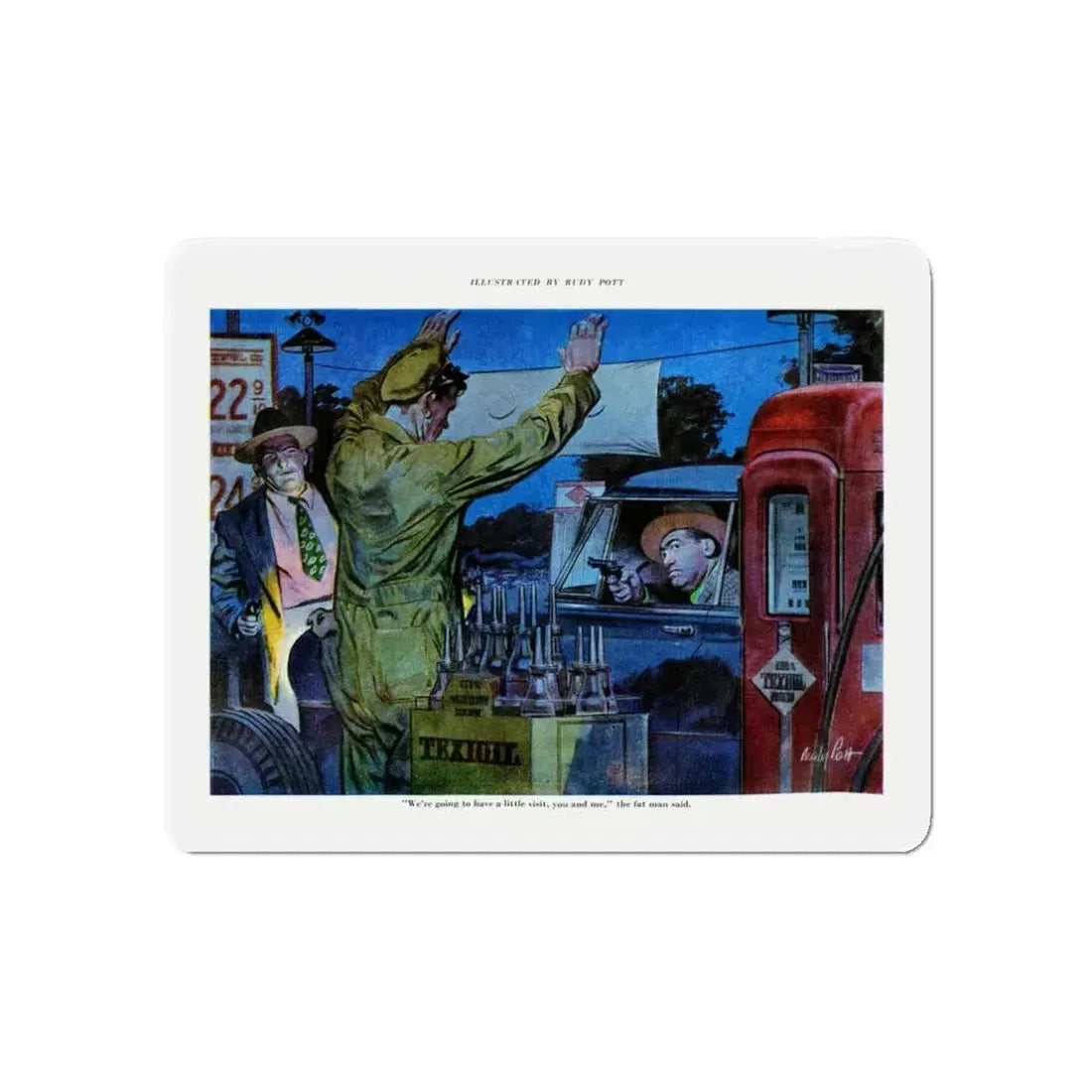 A Visit From The Fat Man, 1952 (Magazine Illustration) Refrigerator Magnet - The Sticker Space