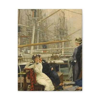 A Visit to the Yacht (1873), by James Tissot - Canvas Wall Art 11″ x 14″ 1.25" - The Sticker Space