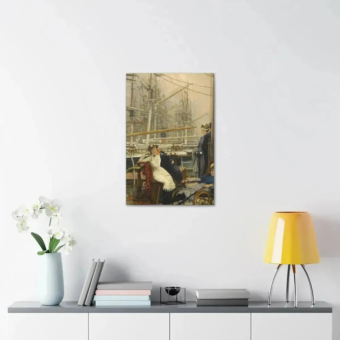 A Visit to the Yacht (1873), by James Tissot - Canvas Wall Art - The Sticker Space
