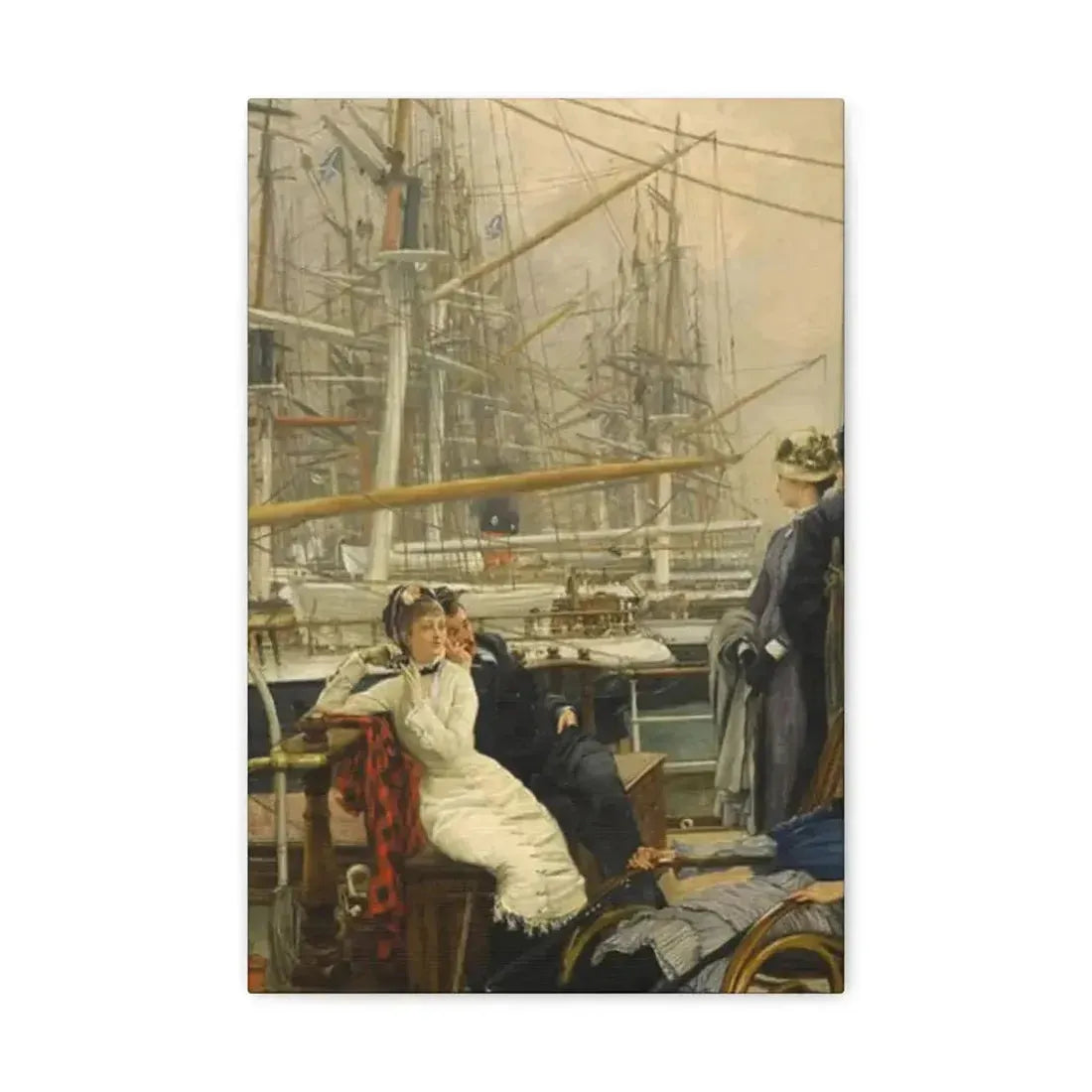 A Visit to the Yacht (1873), by James Tissot - Canvas Wall Art - The Sticker Space