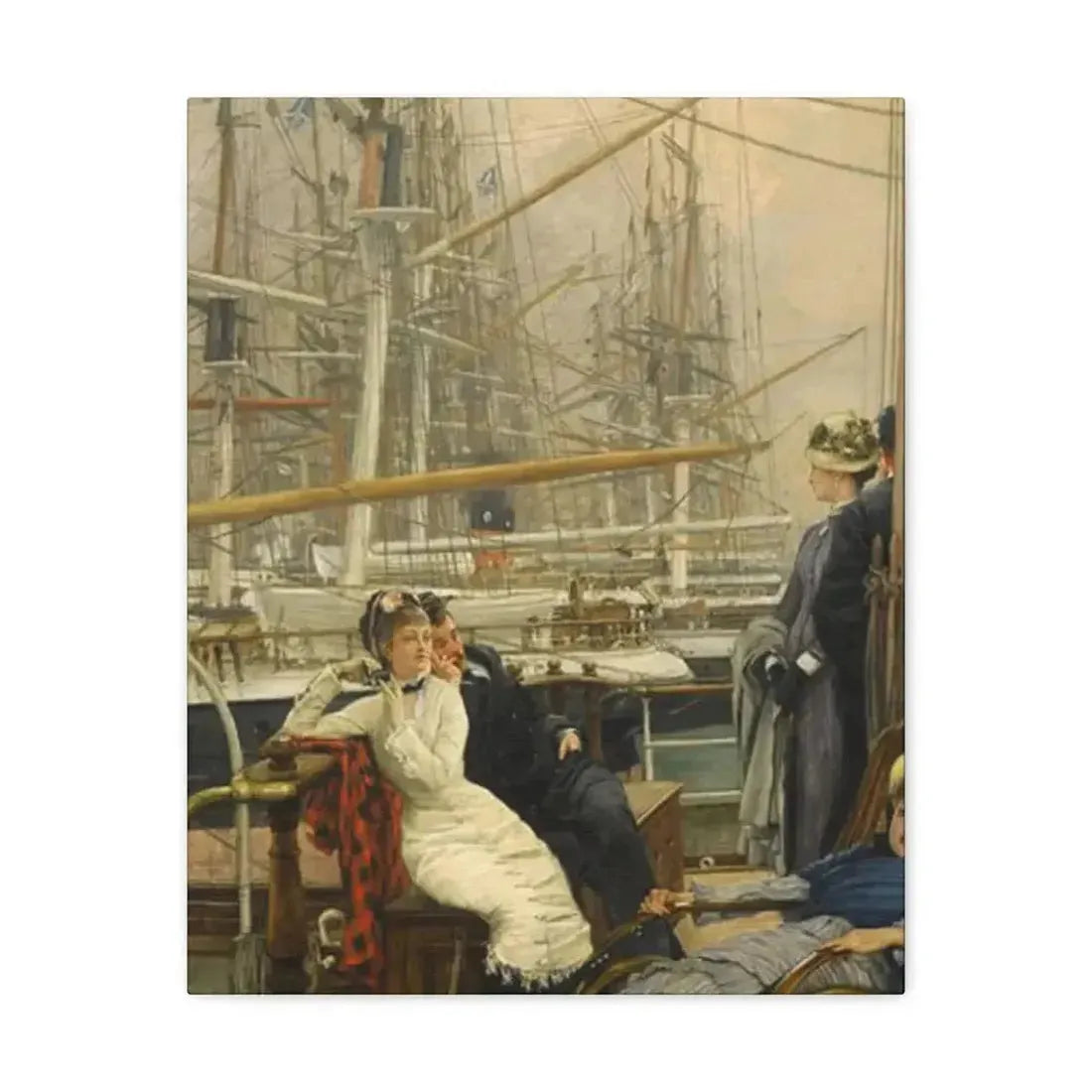 A Visit to the Yacht (1873), by James Tissot - Canvas Wall Art - The Sticker Space