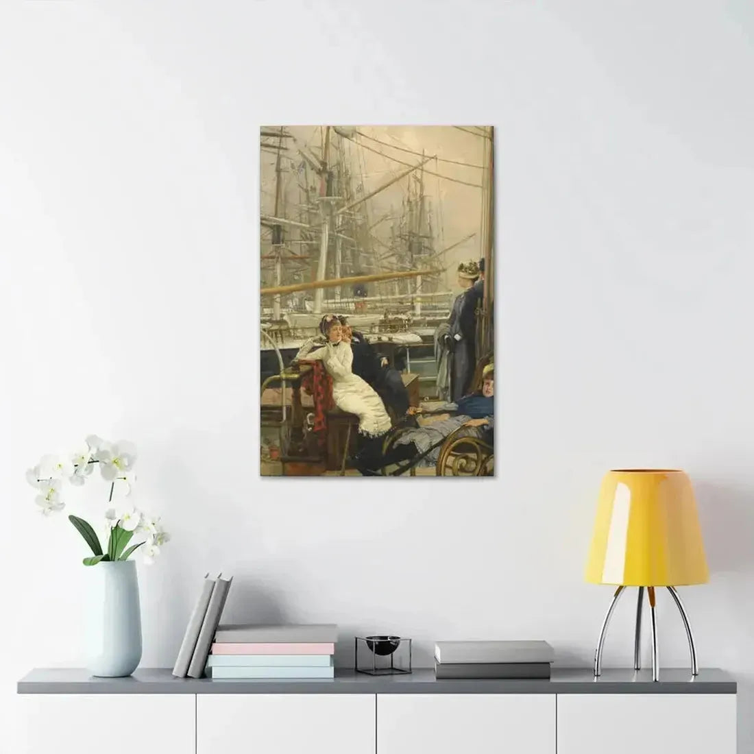 A Visit to the Yacht (1873), by James Tissot - Canvas Wall Art - The Sticker Space