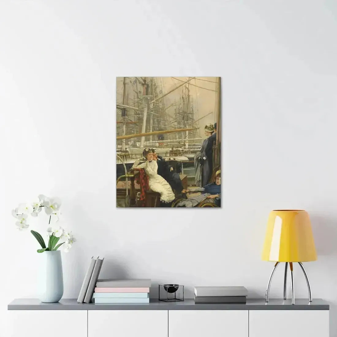 A Visit to the Yacht (1873), by James Tissot - Canvas Wall Art - The Sticker Space