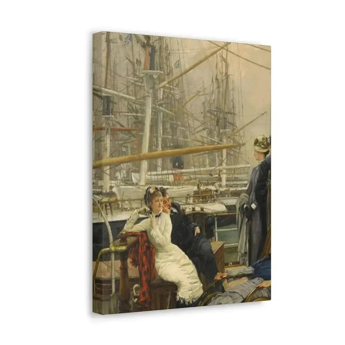 A Visit to the Yacht (1873), by James Tissot - Canvas Wall Art - The Sticker Space