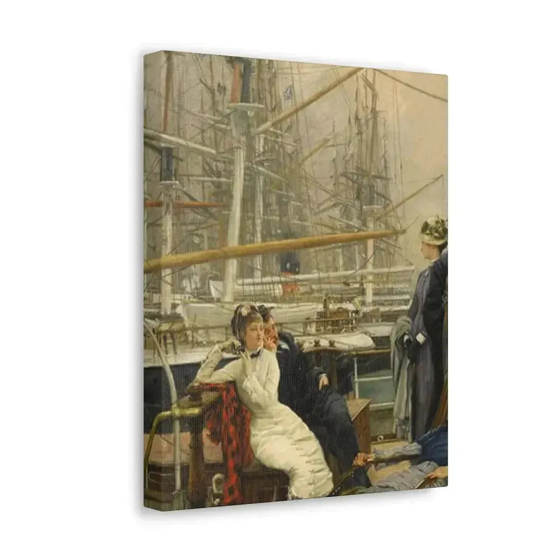 A Visit to the Yacht (1873), by James Tissot - Canvas Wall Art - The Sticker Space