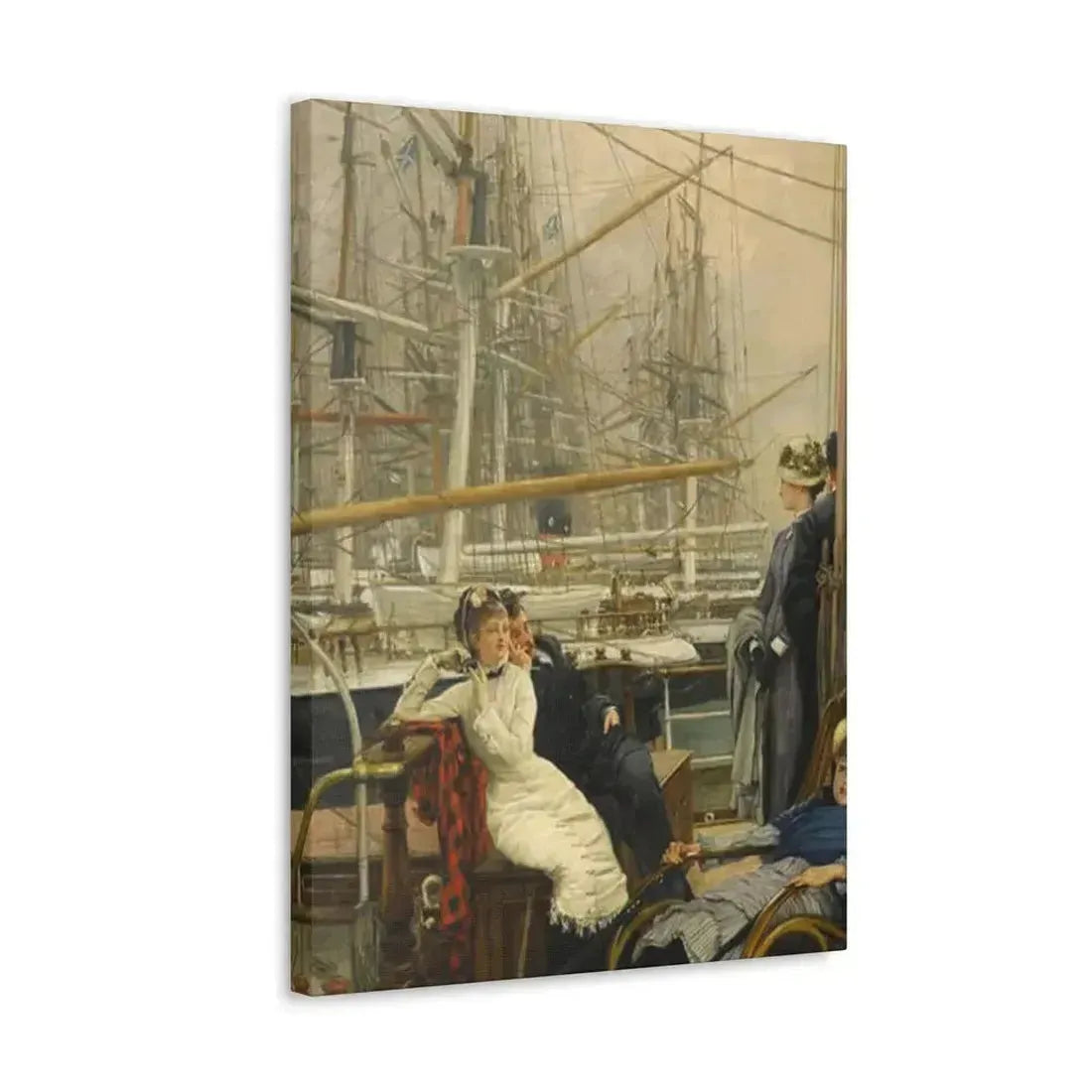 A Visit to the Yacht (1873), by James Tissot - Canvas Wall Art - The Sticker Space