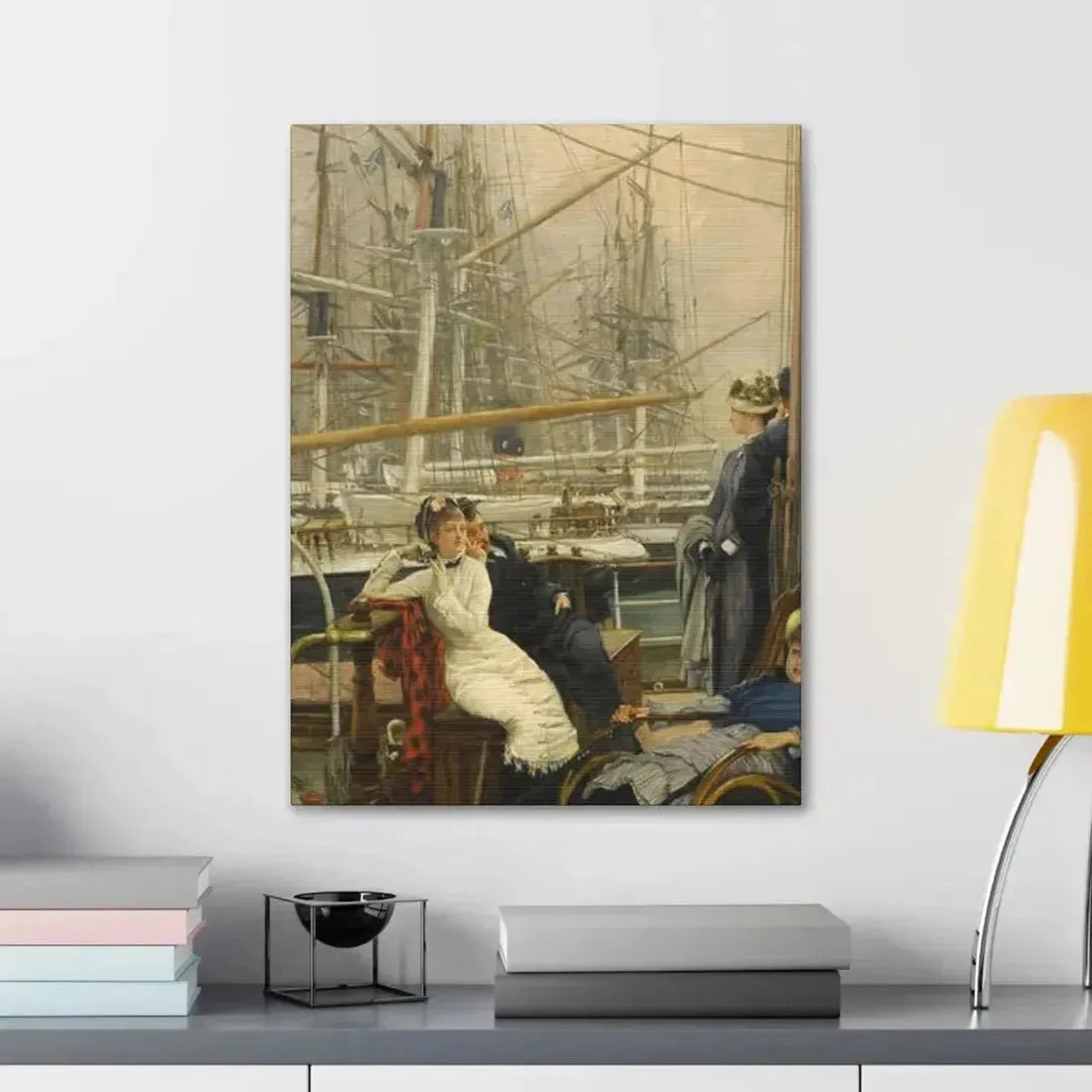 A Visit to the Yacht (1873), by James Tissot - Canvas Wall Art - The Sticker Space