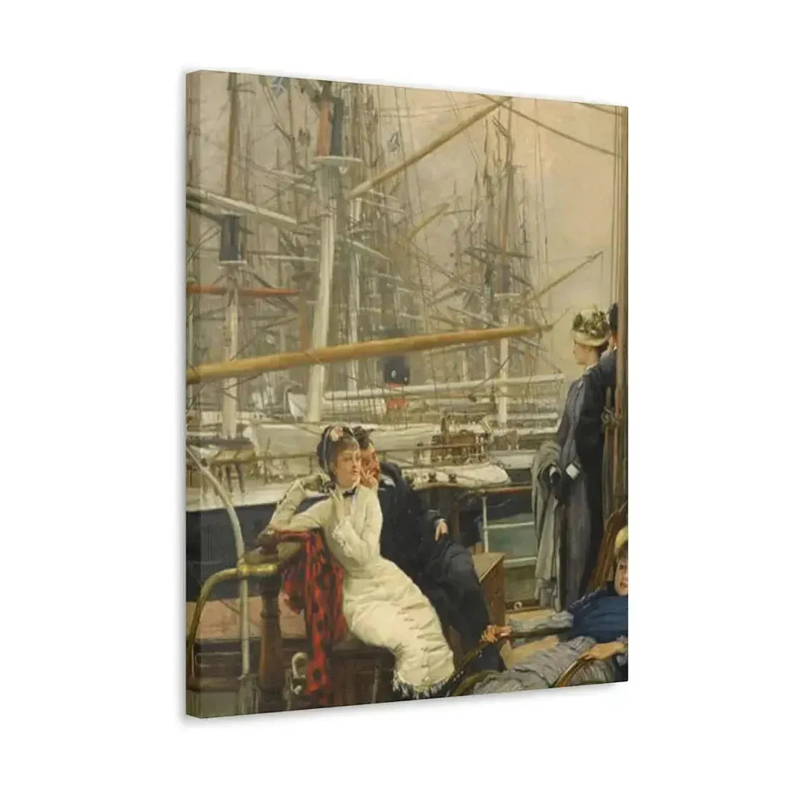 A Visit to the Yacht (1873), by James Tissot - Canvas Wall Art - The Sticker Space