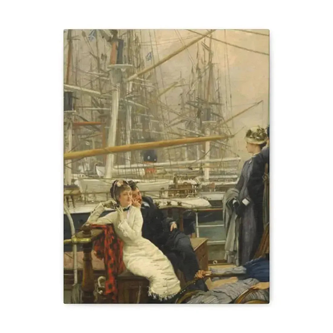 A Visit to the Yacht (1873), by James Tissot - Canvas Wall Art - The Sticker Space