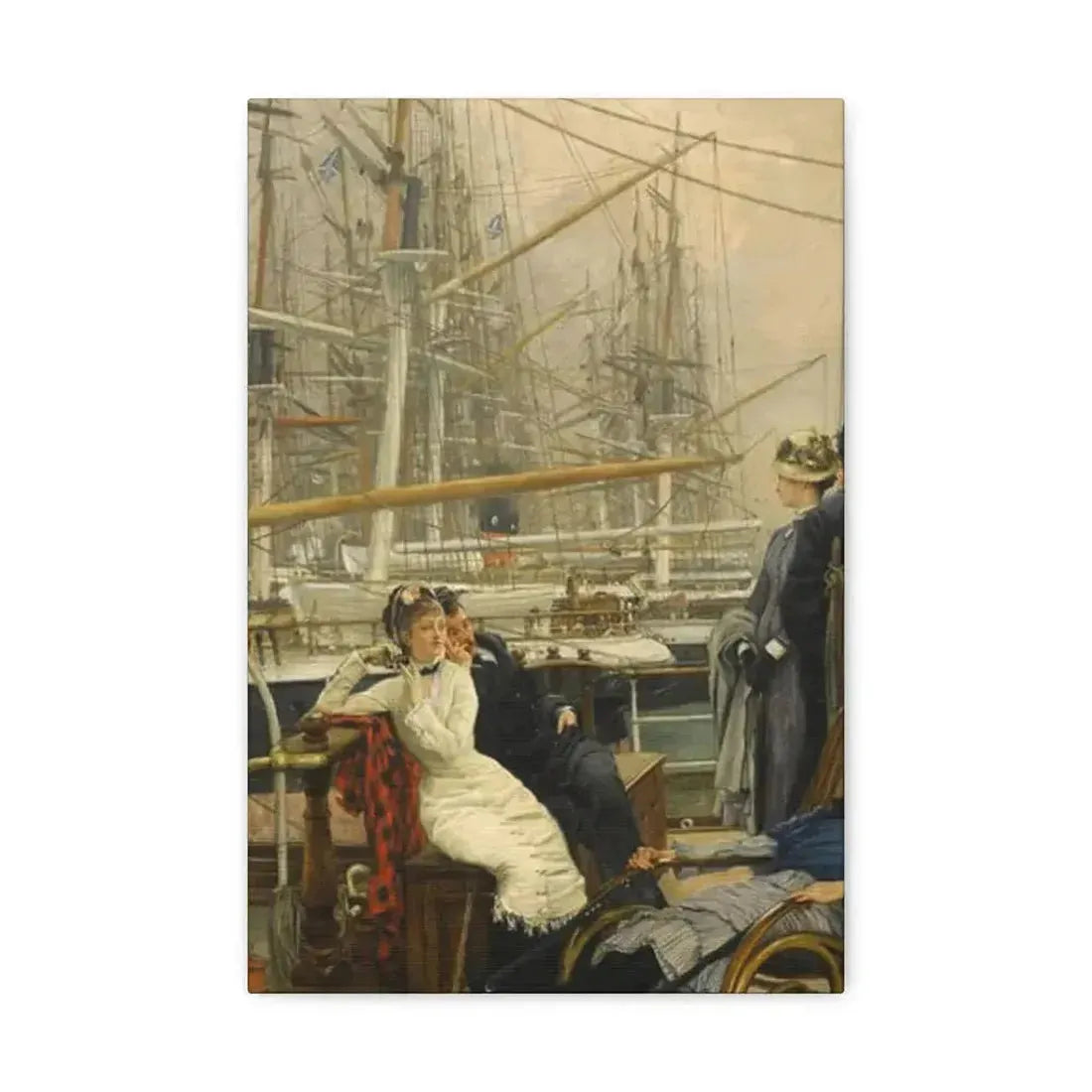 A Visit to the Yacht (1873), by James Tissot - Canvas Wall Art - The Sticker Space