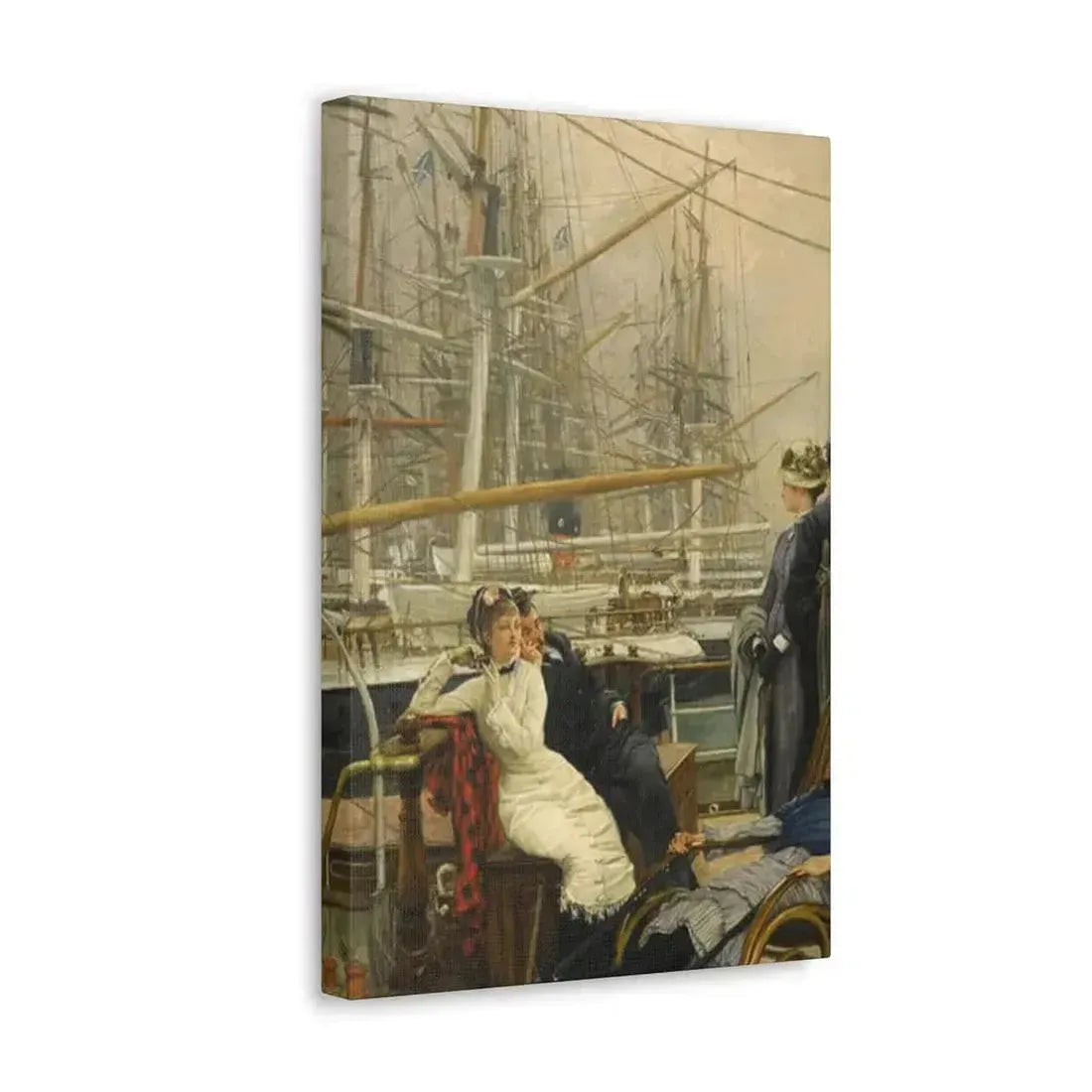 A Visit to the Yacht (1873), by James Tissot - Canvas Wall Art - The Sticker Space