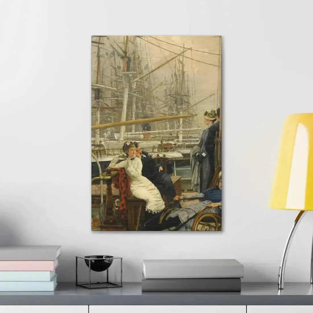 A Visit to the Yacht (1873), by James Tissot - Canvas Wall Art - The Sticker Space