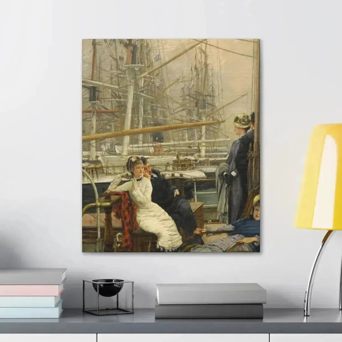 A Visit to the Yacht (1873), by James Tissot - Canvas Wall Art - The Sticker Space
