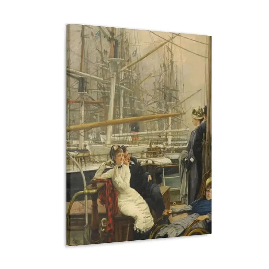 A Visit to the Yacht (1873), by James Tissot - Canvas Wall Art - The Sticker Space