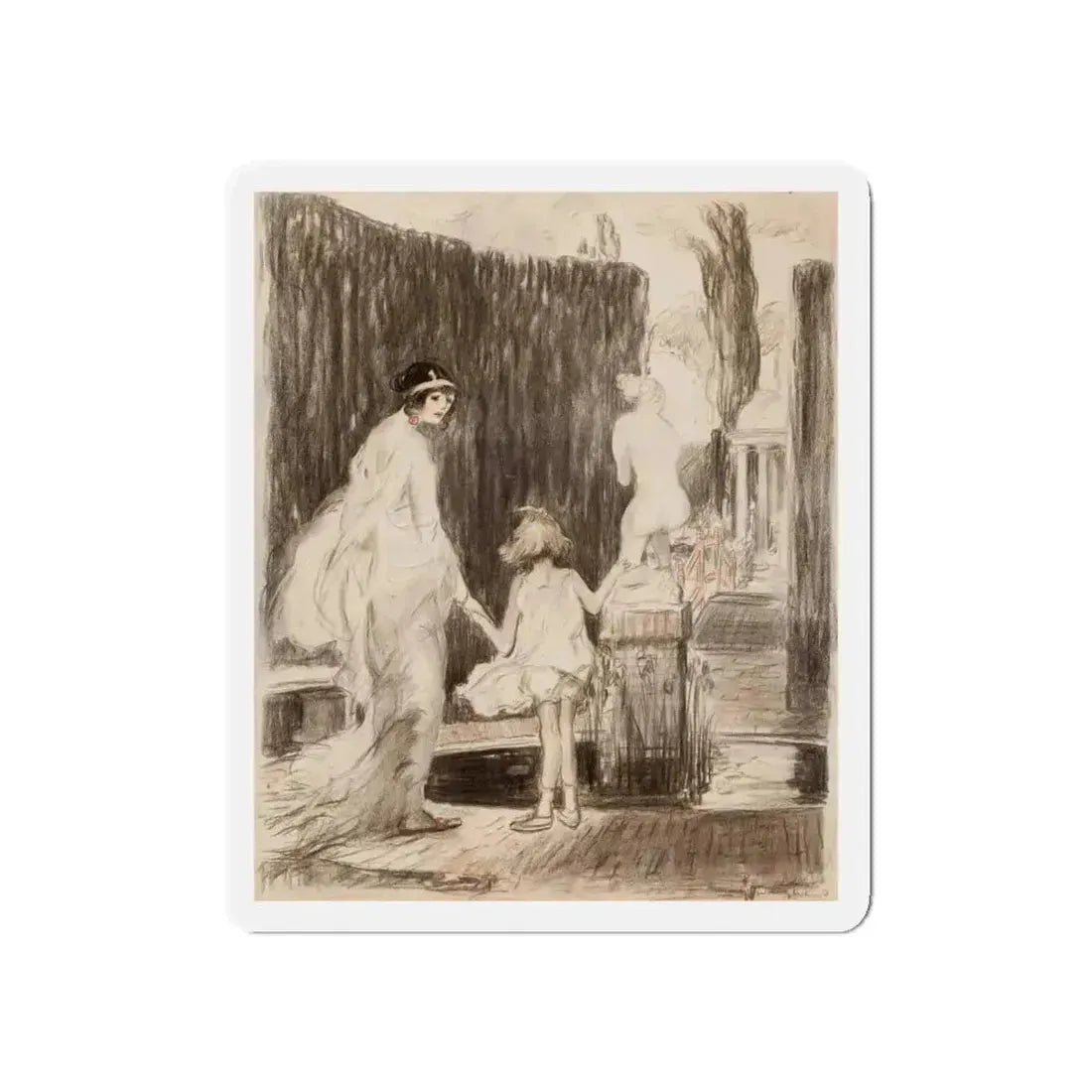 A Walk (Magazine Illustration) Refrigerator Magnet - The Sticker Space