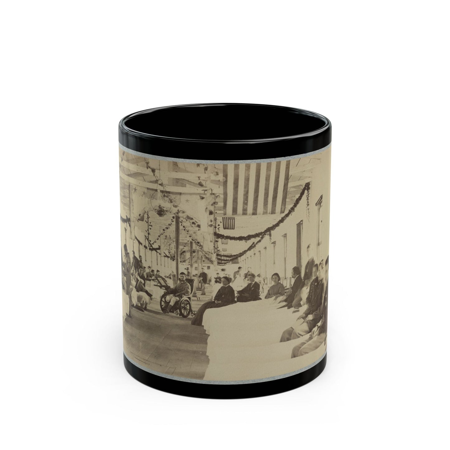 A Ward In Armory Square Hospital, Washington, D.C. (U.S. Civil War) Black Coffee Mug