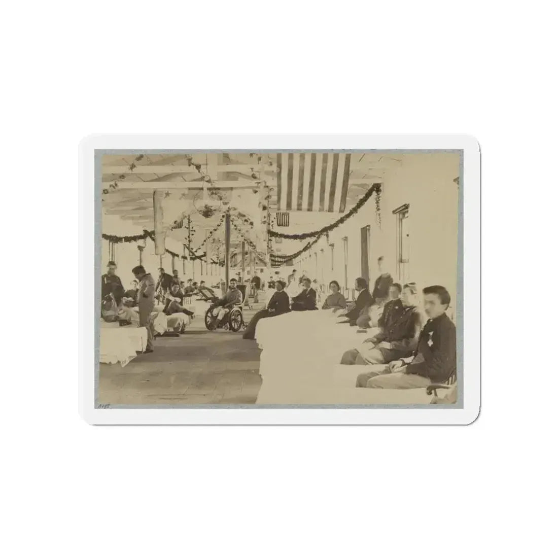 A Ward In Armory Square Hospital, Washington, D.C. (U.S. Civil War) Refrigerator Magnet 4 Inch Die-Cut - The Sticker Space