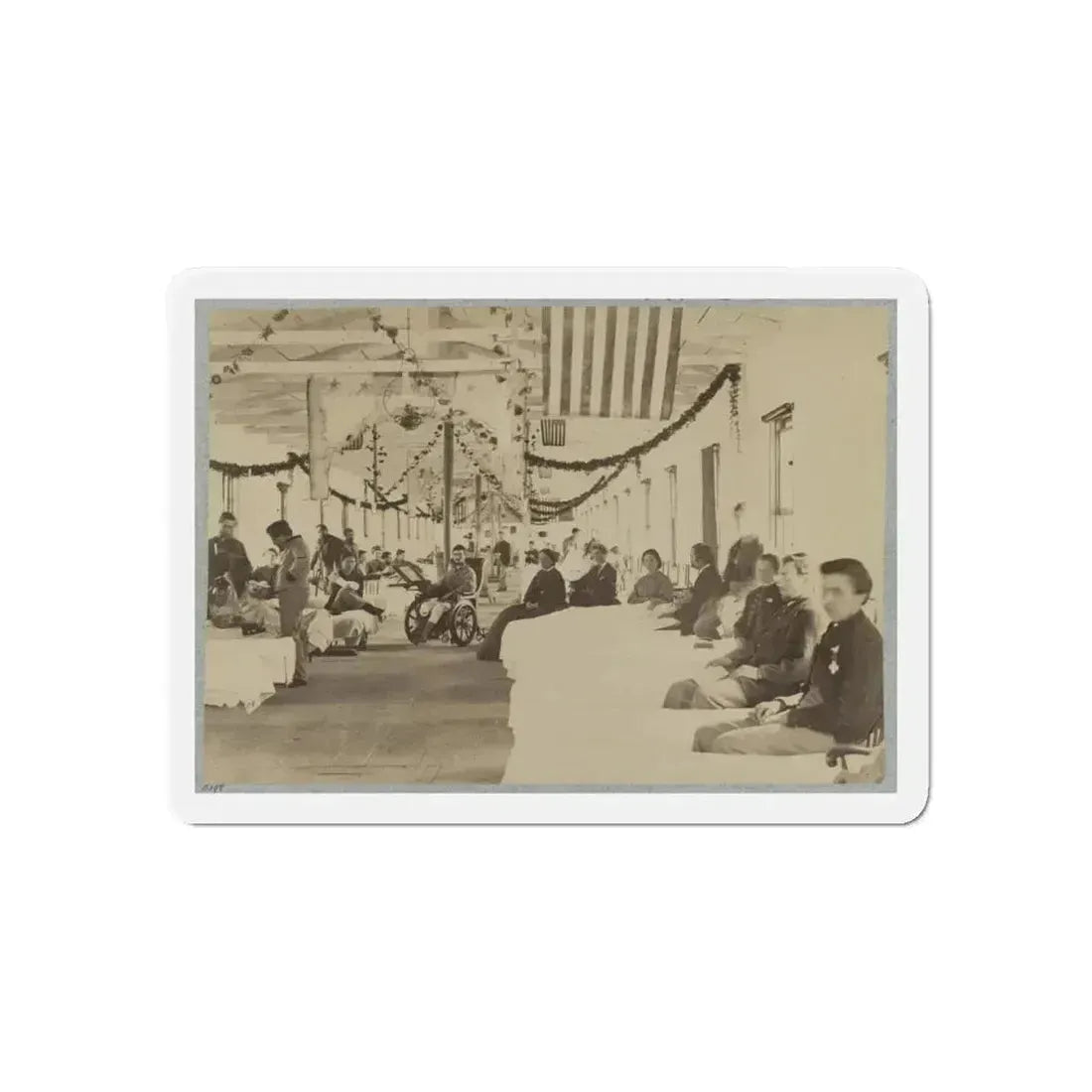 A Ward In Armory Square Hospital, Washington, D.C. (U.S. Civil War) Refrigerator Magnet 6 Inch Die-Cut - The Sticker Space