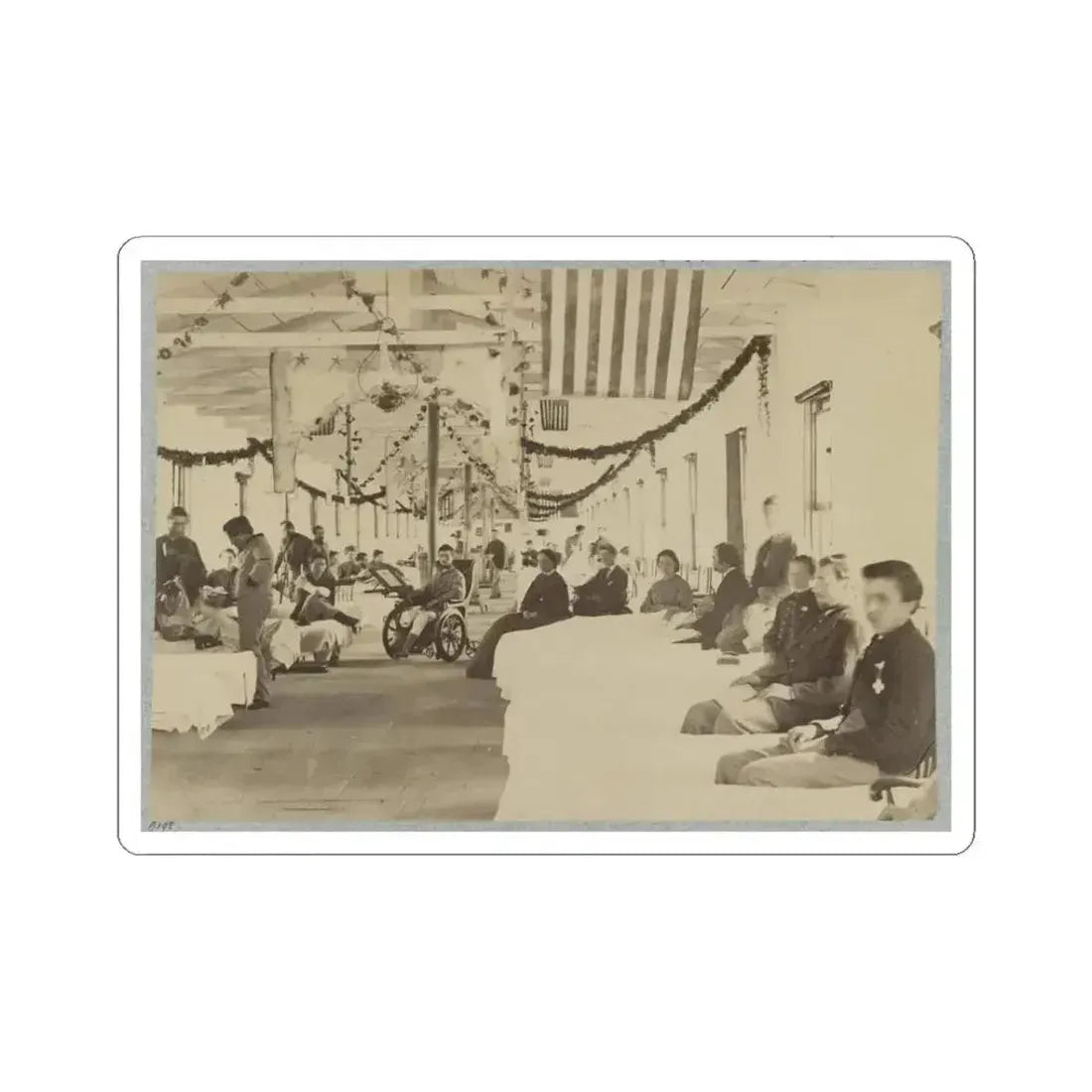A Ward in Armory Square Hospital, Washington, D.C. (U.S. Civil War) STICKER Vinyl Kiss-Cut Decal 3 Inch White - The Sticker Space
