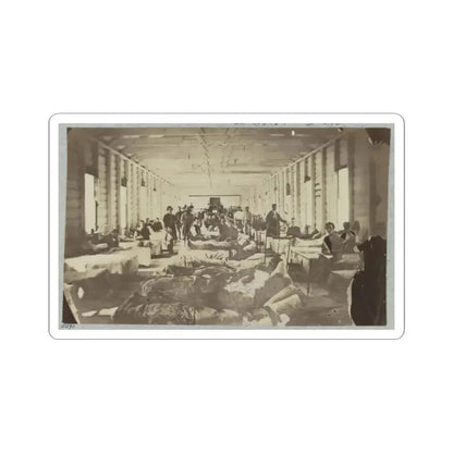 A Ward in Hospital at Convalescent Camp Near Alexandria, Va. (U.S. Civil War) STICKER Vinyl Kiss-Cut Decal 2 Inch White - The Sticker Space