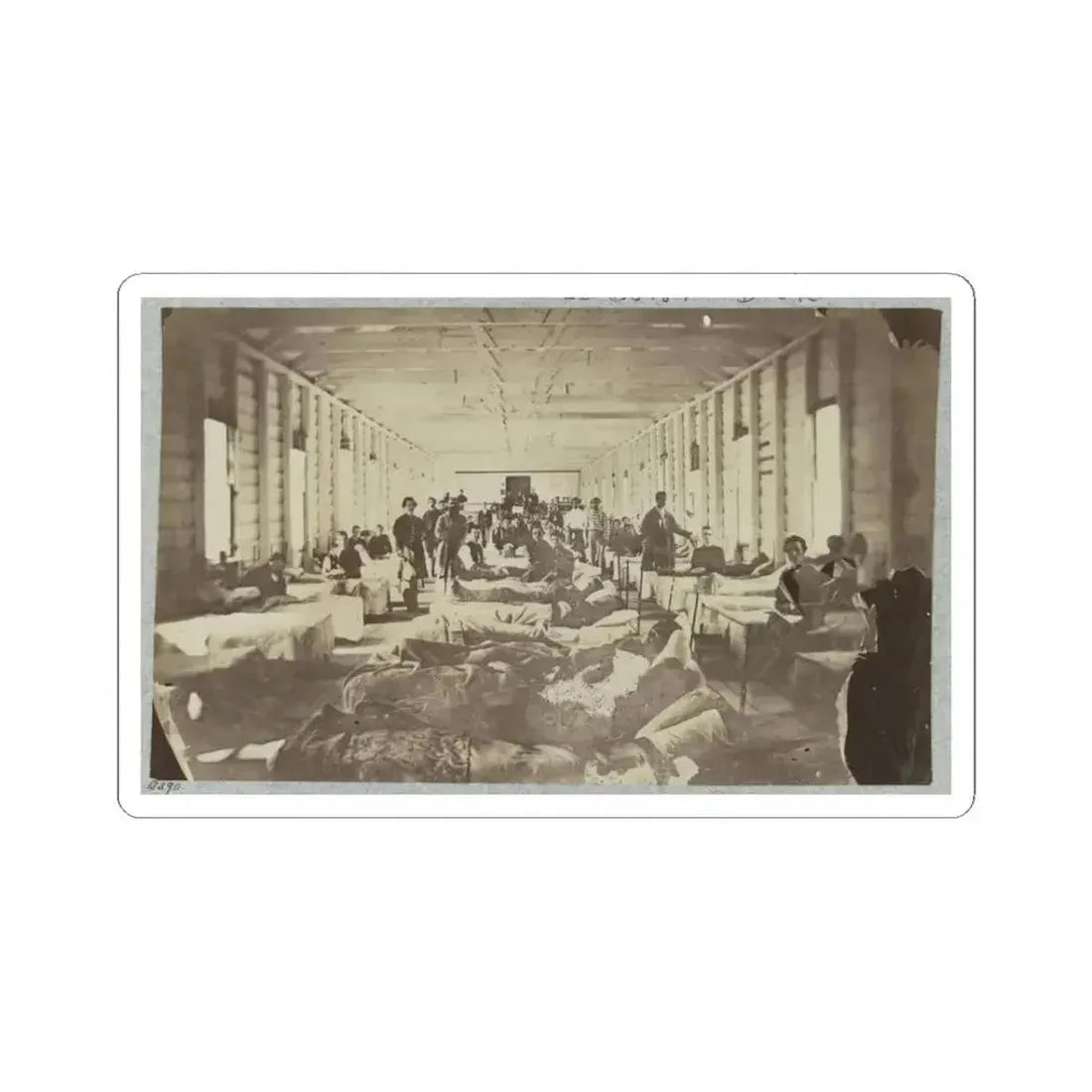 A Ward in Hospital at Convalescent Camp Near Alexandria, Va. (U.S. Civil War) STICKER Vinyl Kiss-Cut Decal 3 Inch White - The Sticker Space