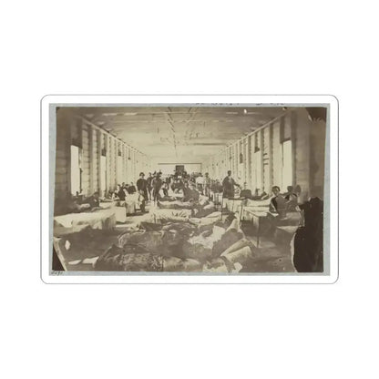 A Ward in Hospital at Convalescent Camp Near Alexandria, Va. (U.S. Civil War) STICKER Vinyl Kiss-Cut Decal 3 Inch White - The Sticker Space