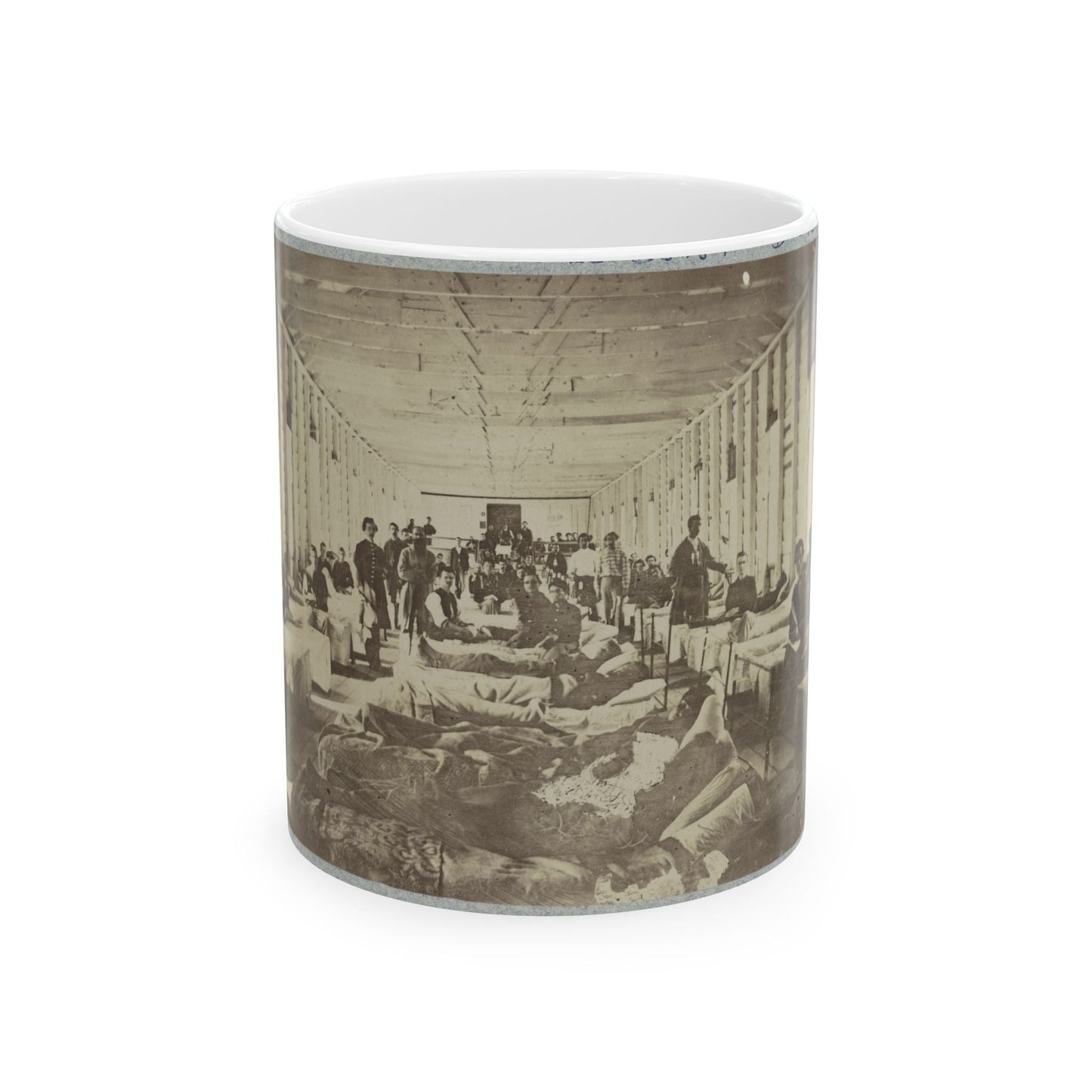 A Ward In Hospital At Convalescent Camp Near Alexandria, Va. (U.S. Civil War) White Coffee Mug