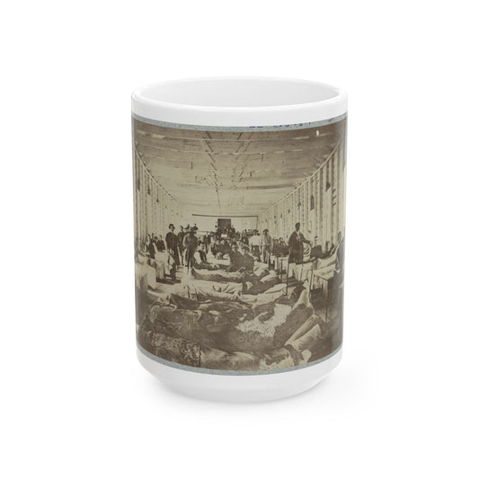 A Ward In Hospital At Convalescent Camp Near Alexandria, Va. (U.S. Civil War) White Coffee Mug