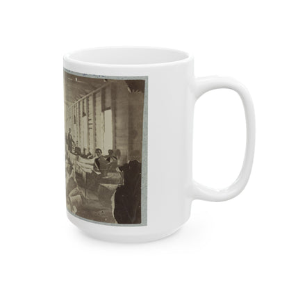 A Ward In Hospital At Convalescent Camp Near Alexandria, Va. (U.S. Civil War) White Coffee Mug