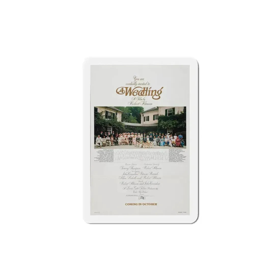 A Wedding 1978 Movie Poster Refrigerator Magnet 5 Inch - The Sticker Space