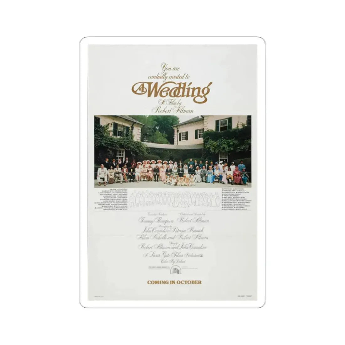 A Wedding 1978 Movie Poster STICKER Vinyl Die-Cut Decal 2 Inch - The Sticker Space