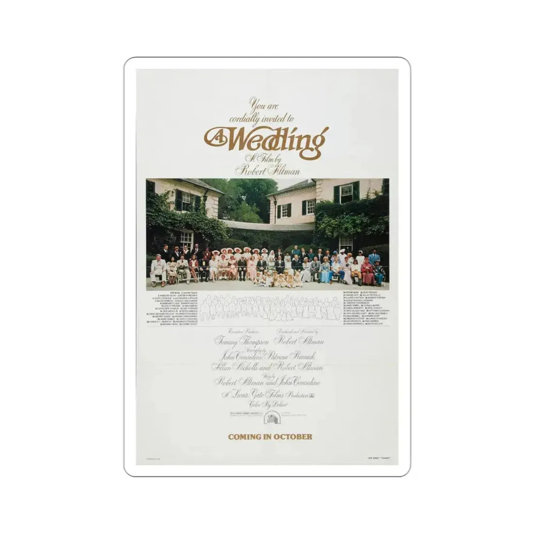 A Wedding 1978 Movie Poster STICKER Vinyl Die-Cut Decal 3 Inch - The Sticker Space