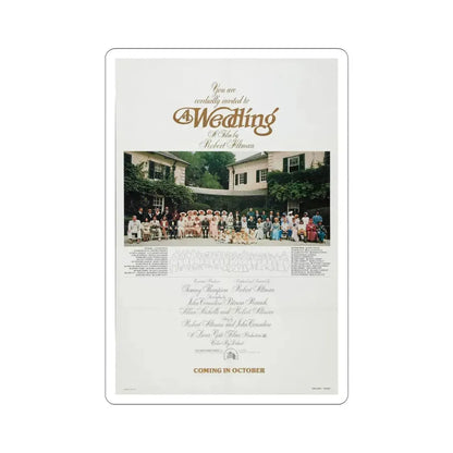 A Wedding 1978 Movie Poster STICKER Vinyl Die-Cut Decal 4 Inch - The Sticker Space