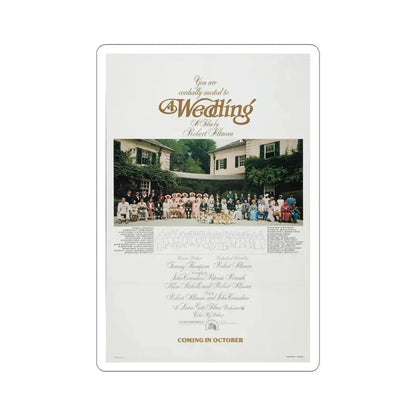 A Wedding 1978 Movie Poster STICKER Vinyl Die-Cut Decal 5 Inch - The Sticker Space