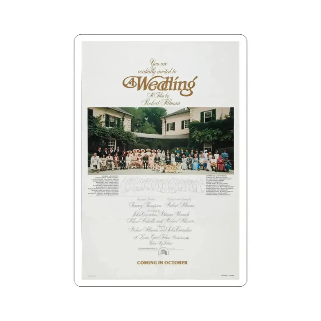 A Wedding 1978 Movie Poster STICKER Vinyl Die-Cut Decal - The Sticker Space