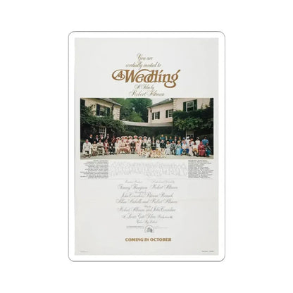 A Wedding 1978 Movie Poster - STICKER Vinyl Kiss-Cut Decal 4 Inch White - The Sticker Space