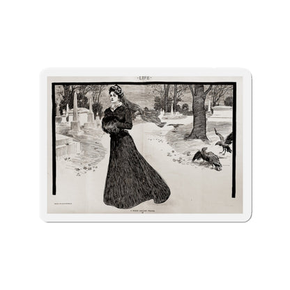 A Widow and Her Friends, Part III, Life magazine, October 18, 1900 (Magazine Illustration) Refrigerator Magnet-3" x 3"-The Sticker Space